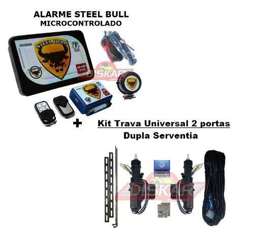 Alarme Carro Steel Bull Automotivo + Trava Eletrica 2 Portas