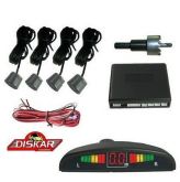 Kit Sensor Estacionamento Ré C/ Display E Sonoro Preto Prata