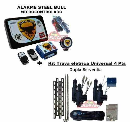 Alarme Carro Steel Bull Automotivo + Trava Eletrica 4 Portas